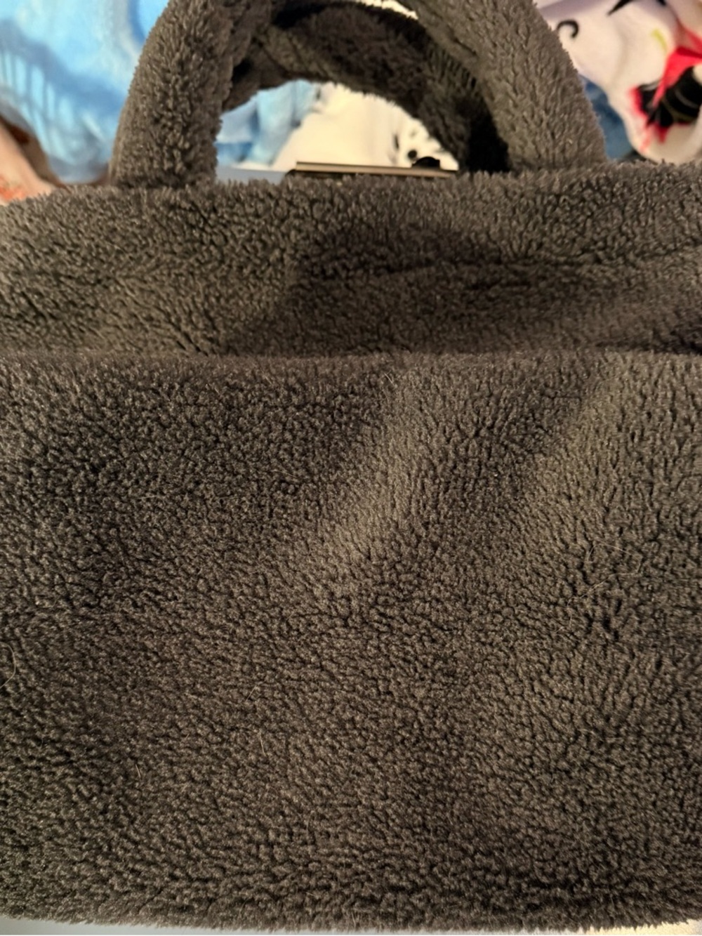 Prada Black Fleece Tote Bag with White Embroidered Logo - Picture 5 of 6